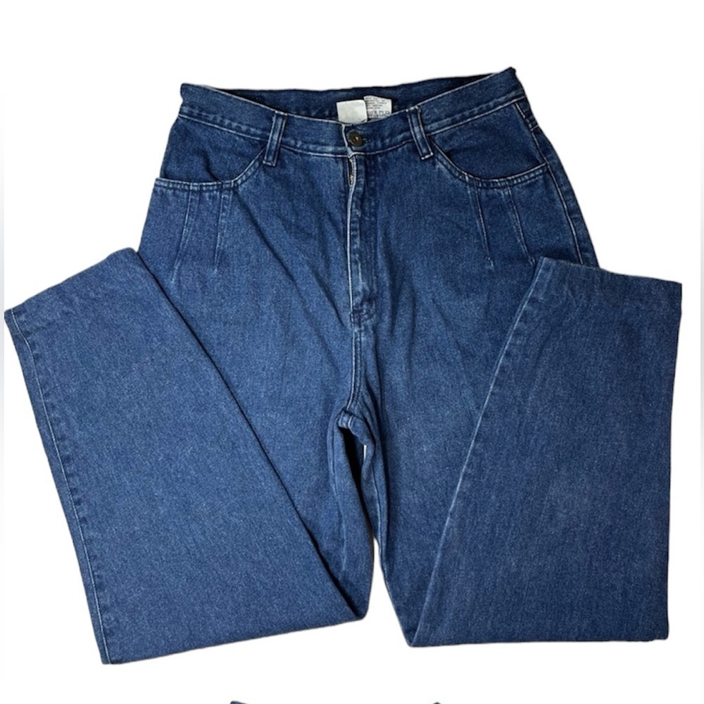 Vintage Brittania Ultra High Rise Denim Blue Jeans, medium wash, Wom 14